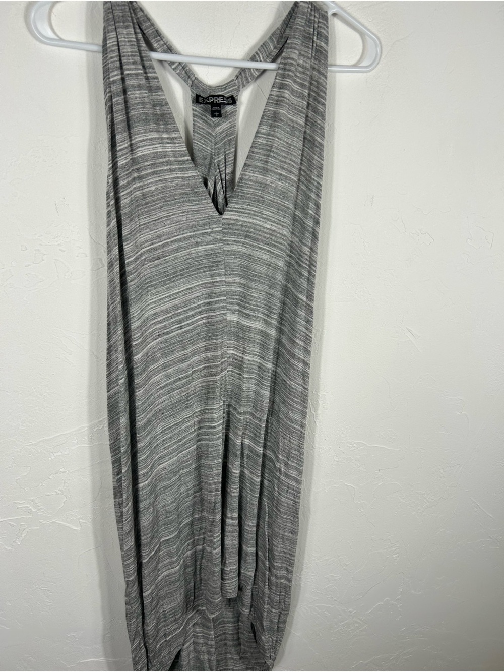 Express Heather Gray Spacedye High-Low Tank Dress Size L - Picture 3 of 6